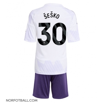 Billige Fotballdrakt Manchester United Benjamin Sesko #30 Replika Bortedraktsett Barn 2025-26 Kortermet (med bukser)